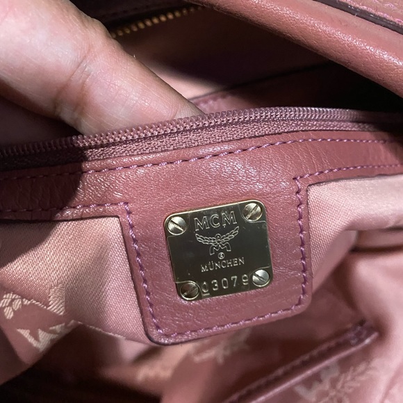 MCM pink-purple tote bag with zipper - Picture 4 of 6